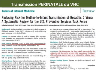 Transmission PERINATALE du VHC

 