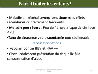 Faut-il traiter les enfants?

Debray D- DU hépatites virales-Janvier
2014

69

 