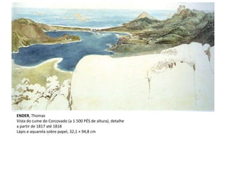 ENDER, Thomas
Vista do cume do Corcovado (a 1.500 PÉS de altura), detalhe
a partir de 1817 até 1818
Lápis e aquarela sobre papel, 32,1 × 94,8 cm
 
