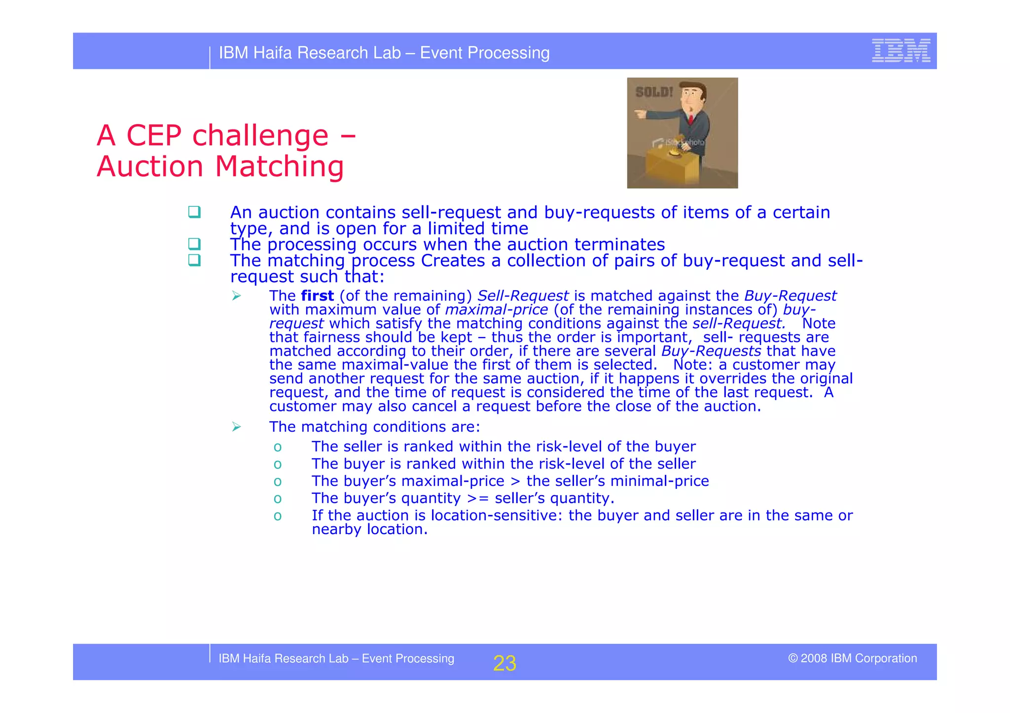 Tutorial in DEBS 2008 - Event Processing Patterns