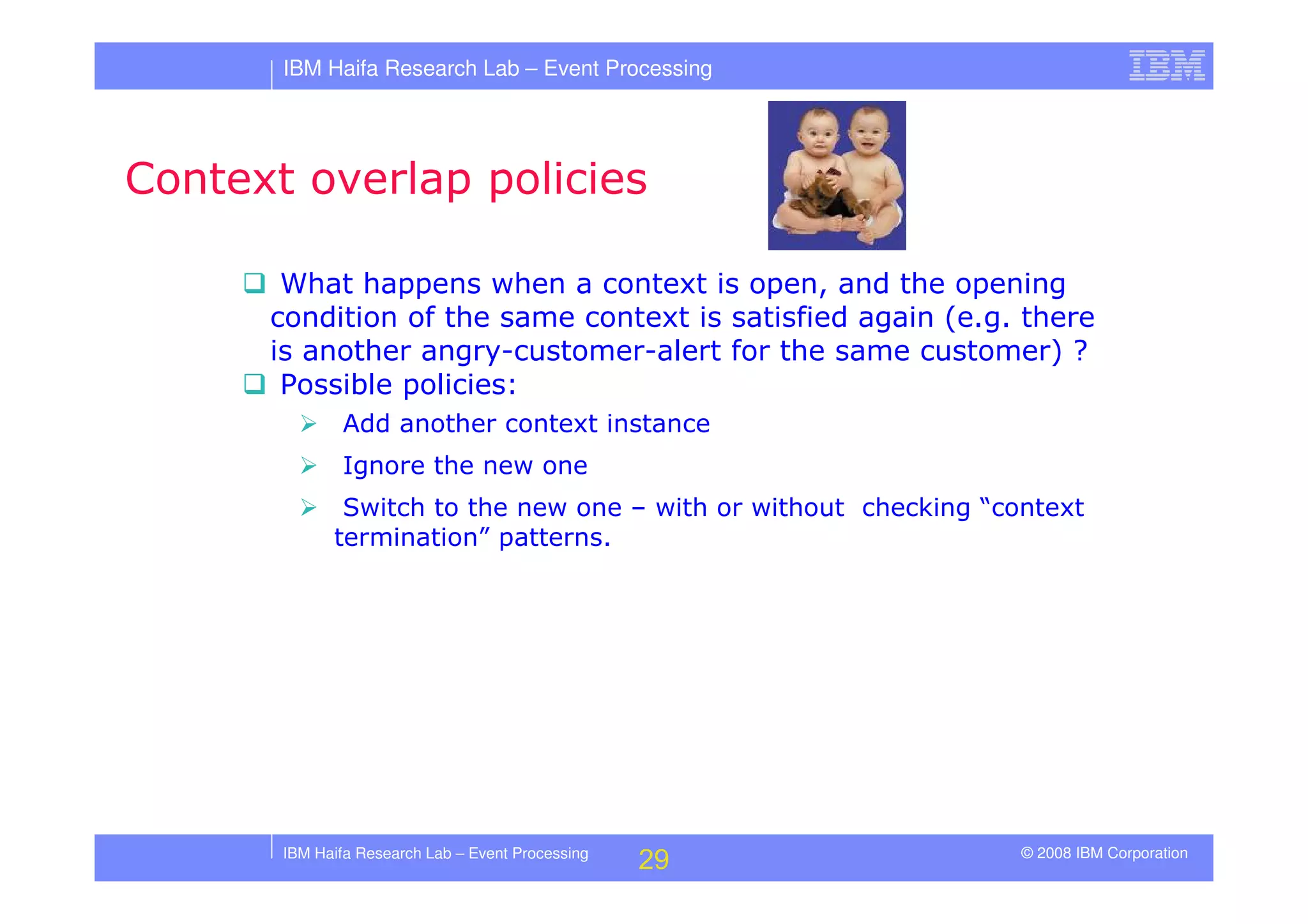 Tutorial in DEBS 2008 - Event Processing Patterns