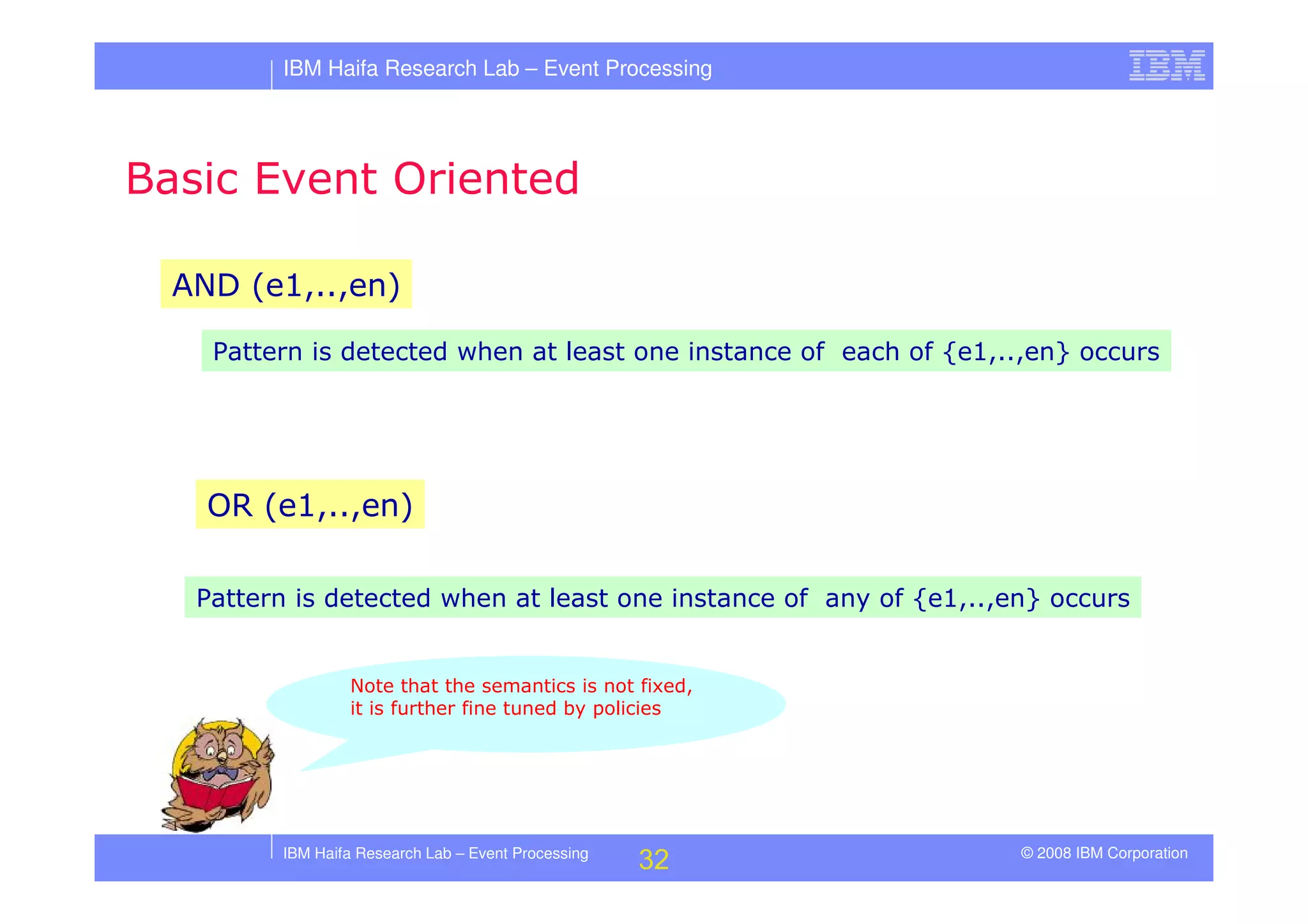 Tutorial in DEBS 2008 - Event Processing Patterns