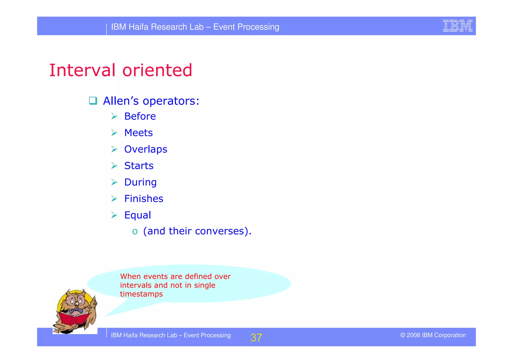 Tutorial in DEBS 2008 - Event Processing Patterns