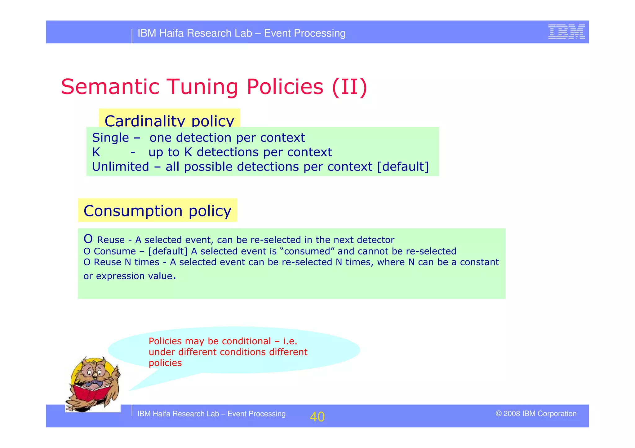 Tutorial in DEBS 2008 - Event Processing Patterns