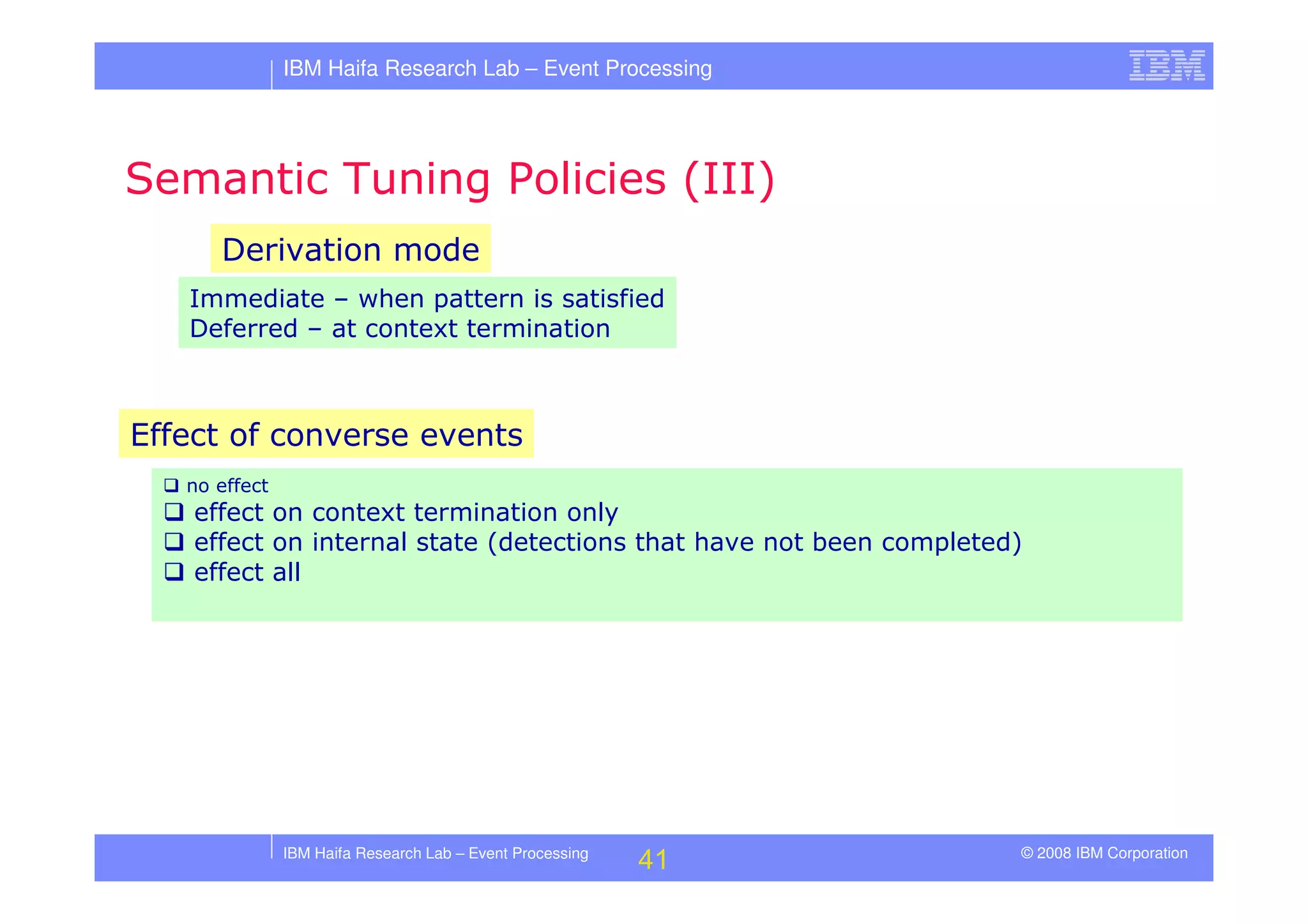 Tutorial in DEBS 2008 - Event Processing Patterns