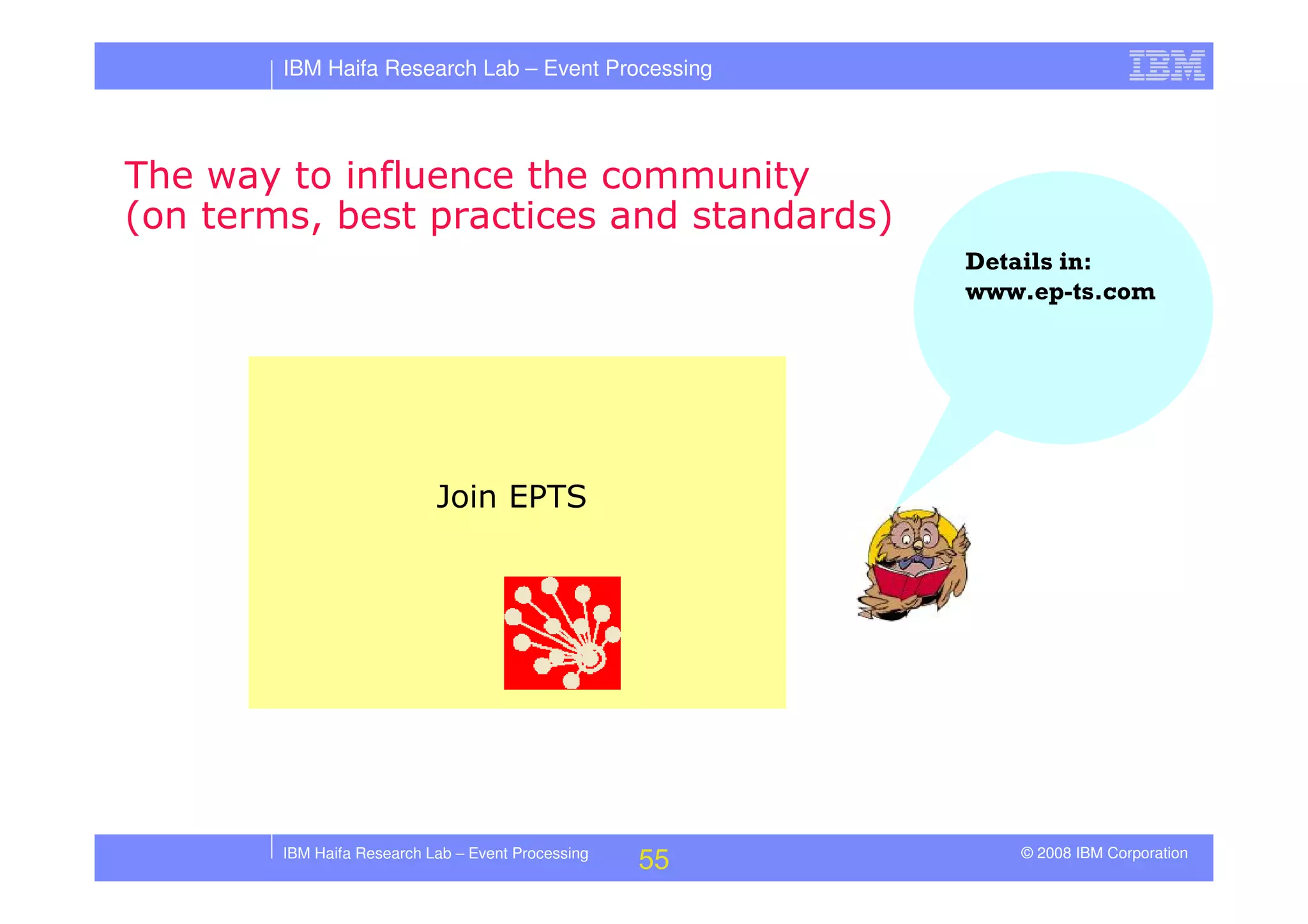 Tutorial in DEBS 2008 - Event Processing Patterns