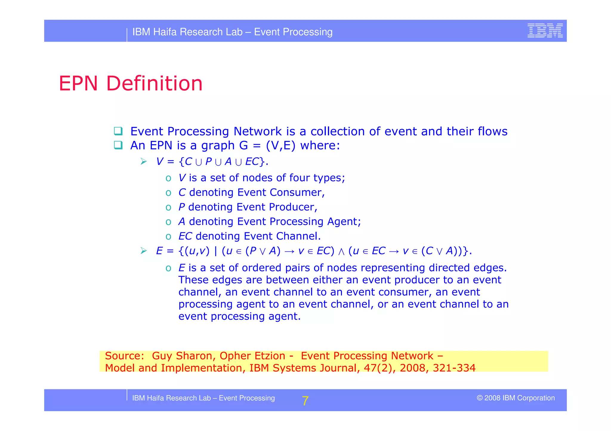 Tutorial in DEBS 2008 - Event Processing Patterns