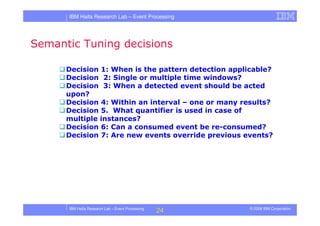 Tutorial in DEBS 2008 - Event Processing Patterns