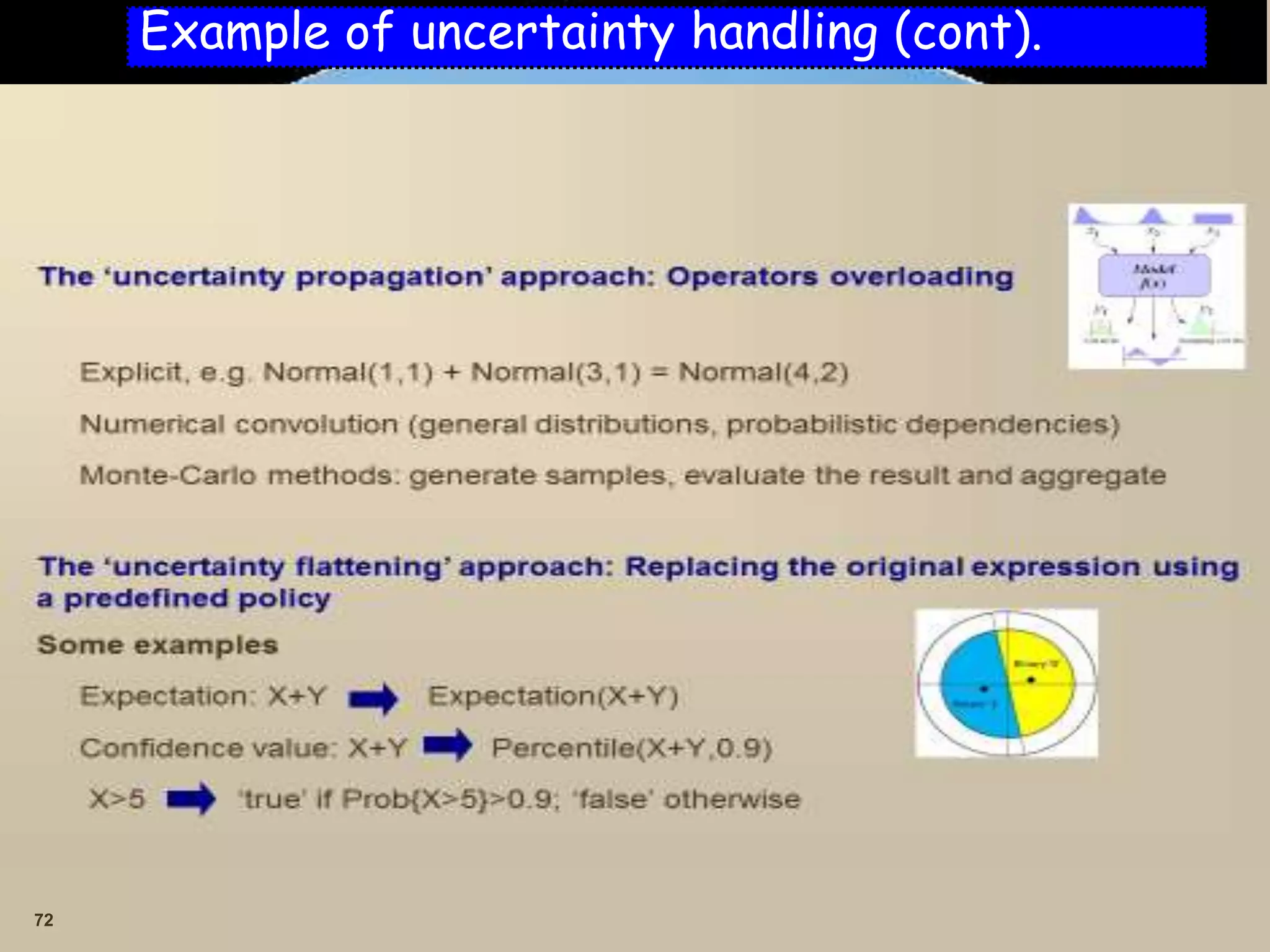 72
Example of uncertainty handling (cont).
 