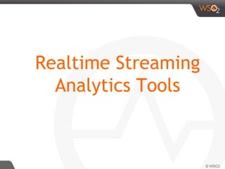 Realtime Streaming
Analytics Tools
 