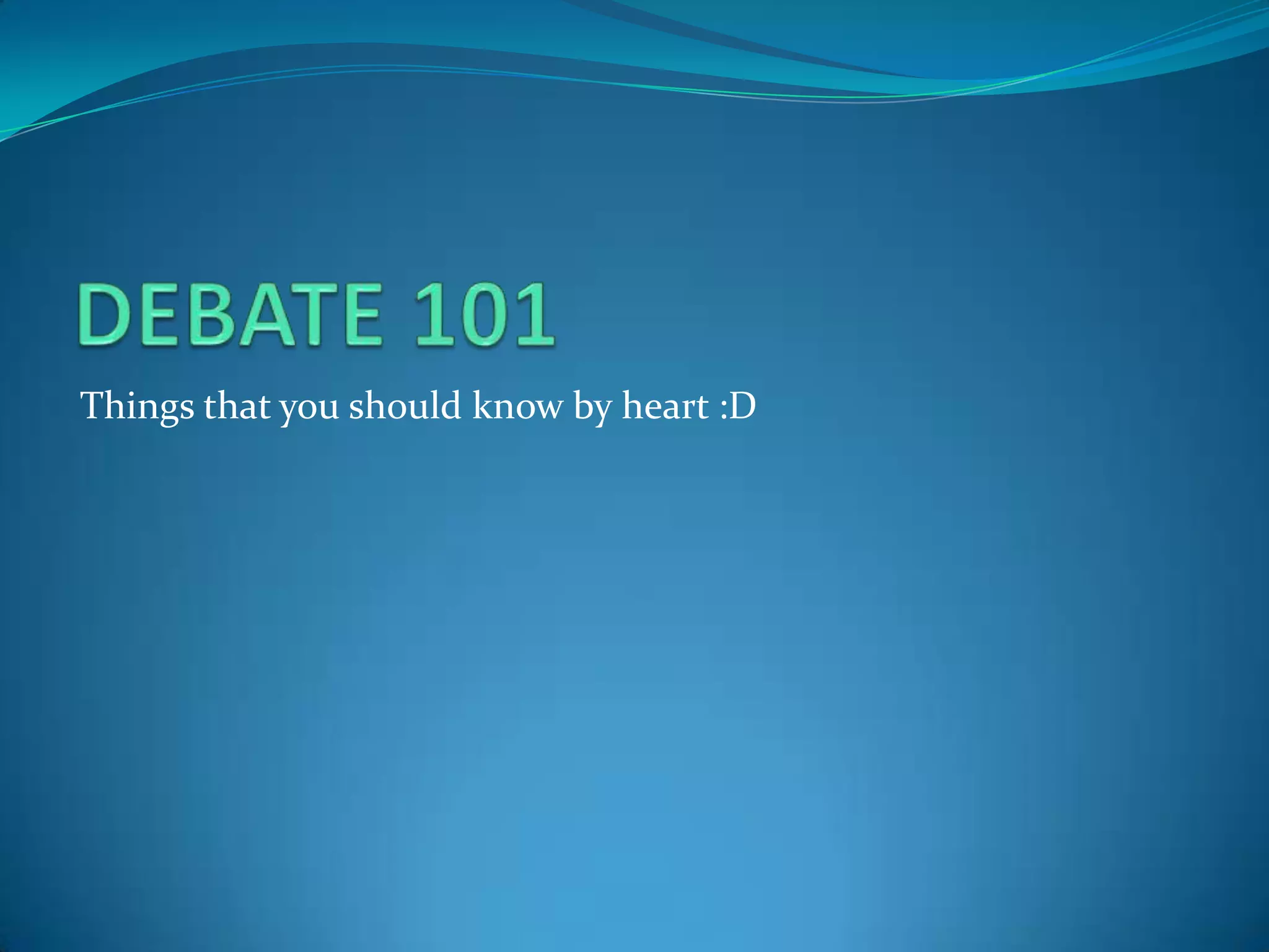 Things that you should know by heart :D
 