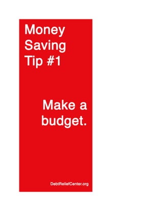 Money saving tip #1: Make a budget