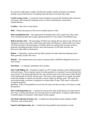 Debt And Finance Terminology