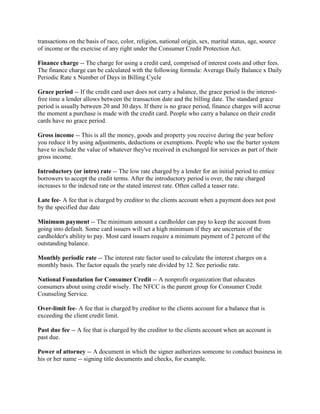 Debt And Finance Terminology