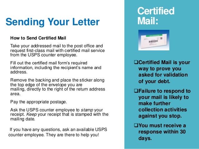 debt collection letter what do i do sending a certified letter