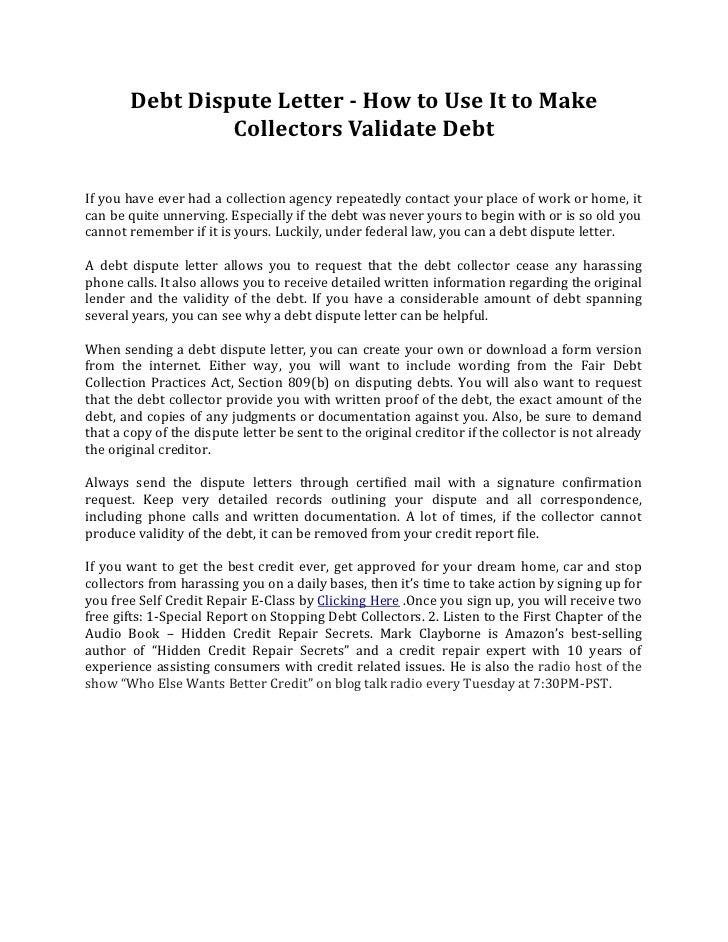 Debt Collection Dispute Letter Template from image.slidesharecdn.com