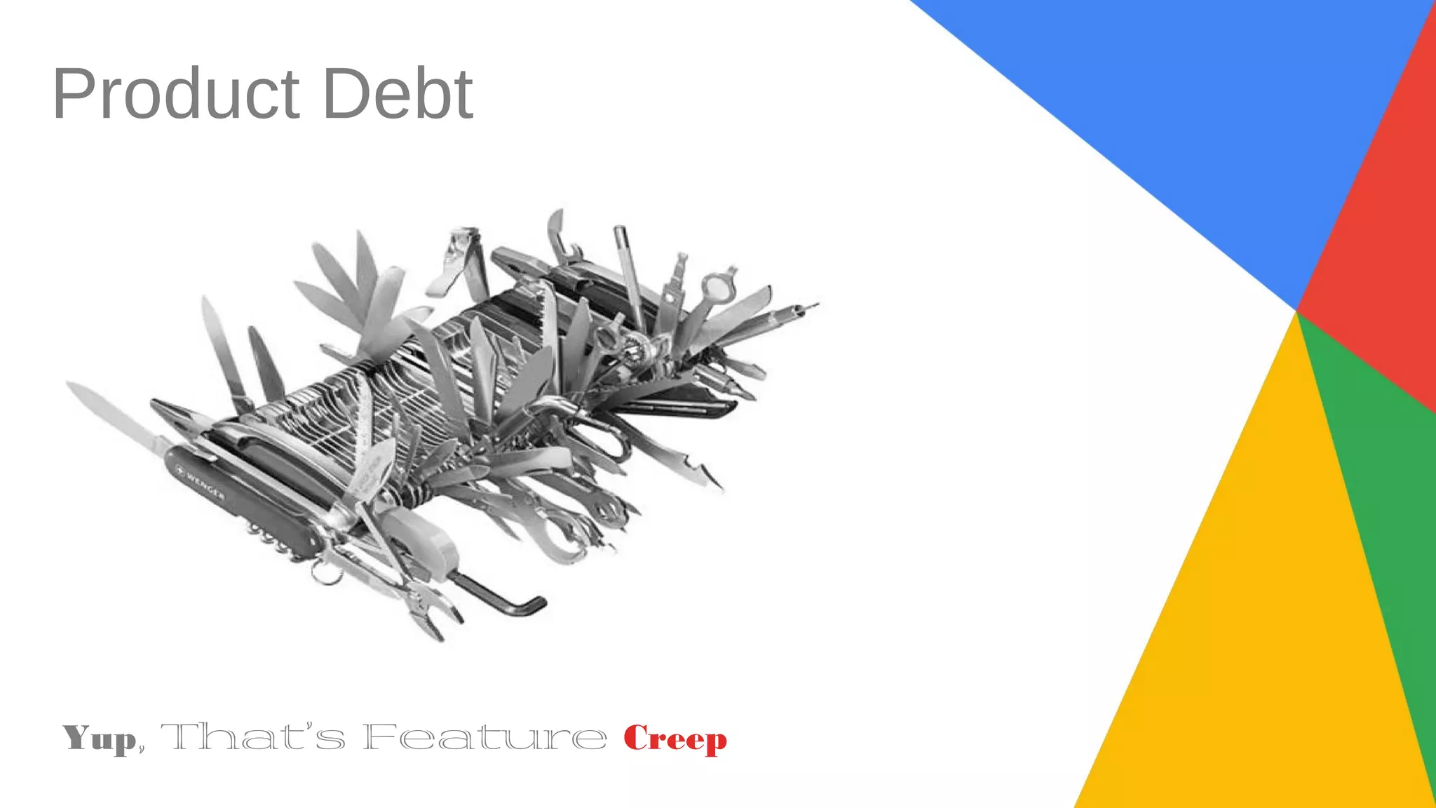 Product Debt
Yup, That’s Feature Creep
 