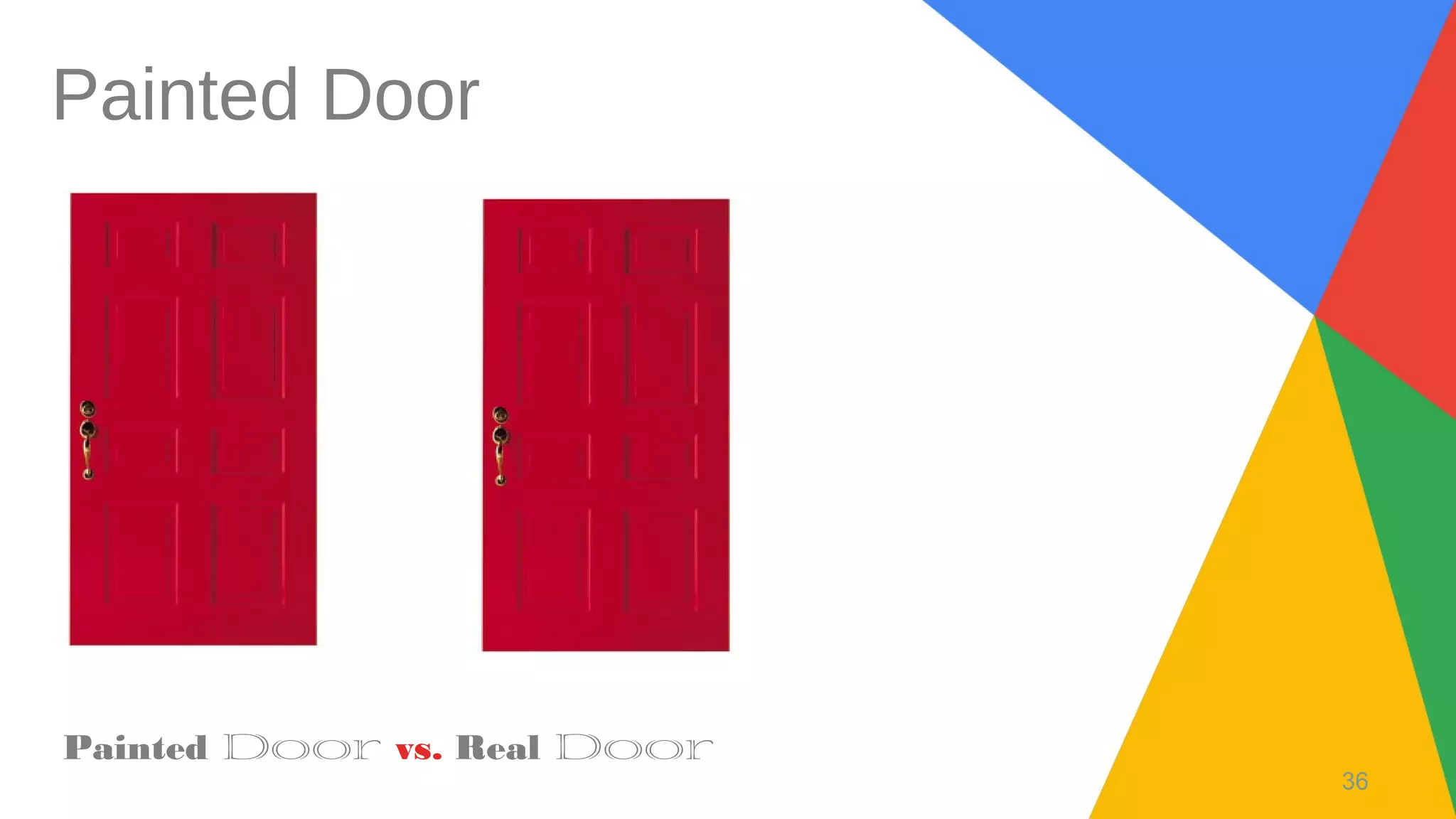 36
Painted Door
Painted Door vs. Real Door
 