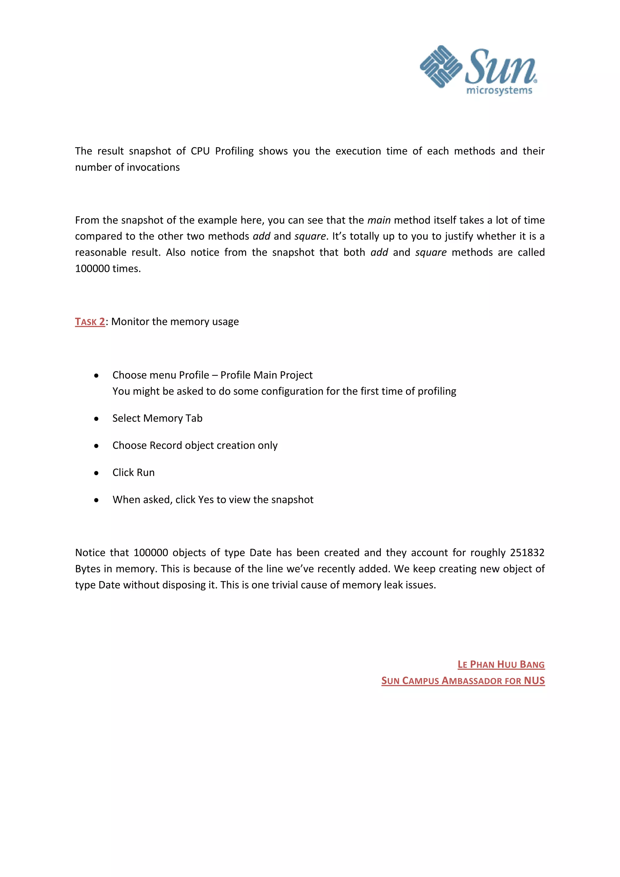 Debugger & Profiler in NetBeans