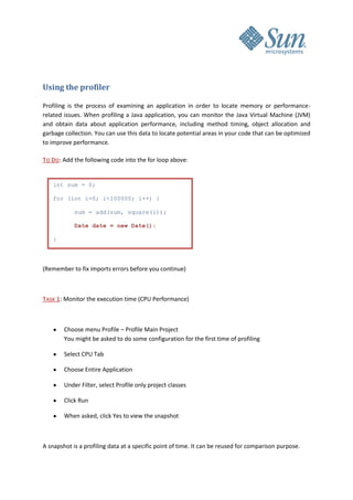 Debugger & Profiler in NetBeans | PDF