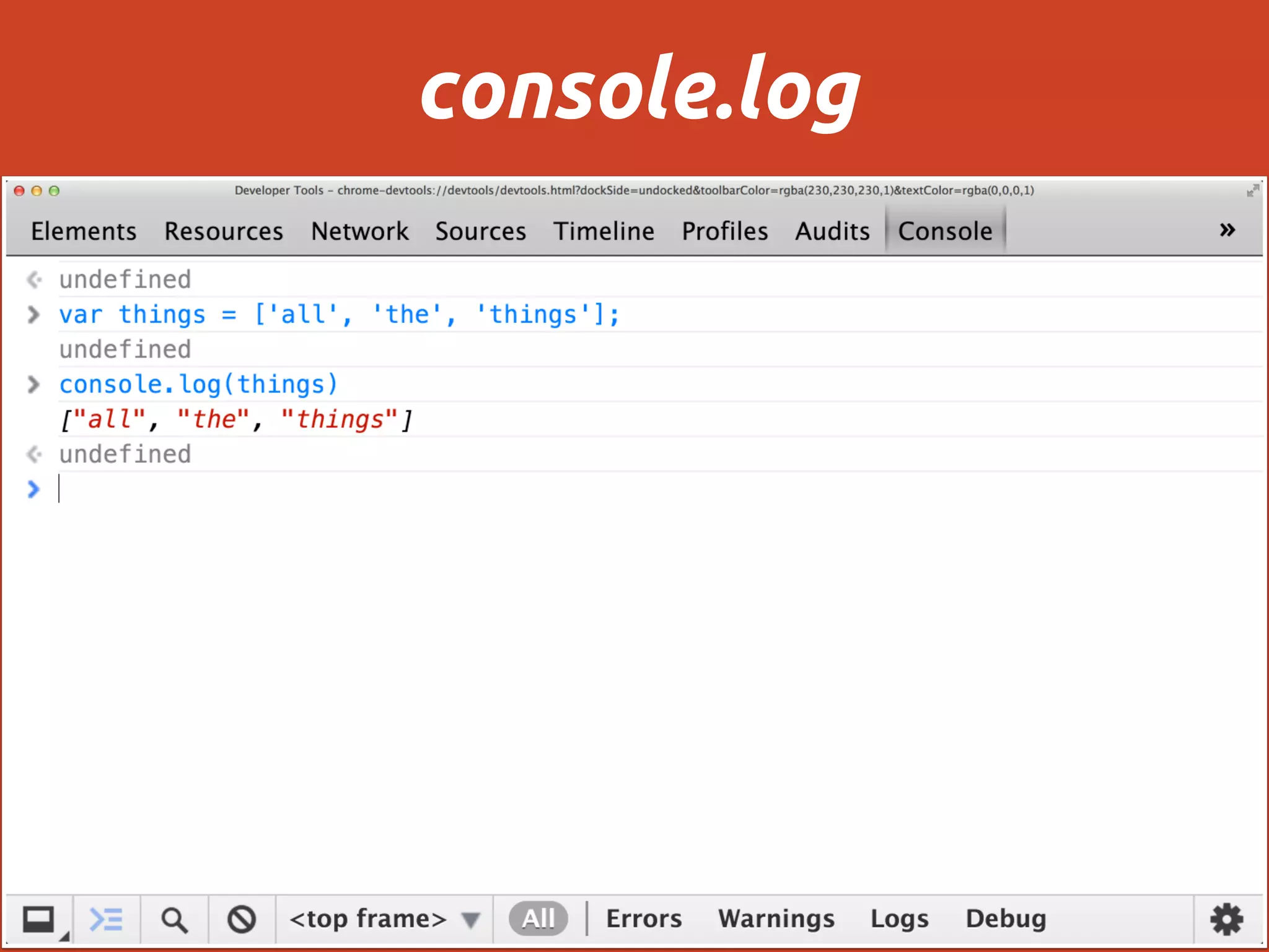 console.log
 