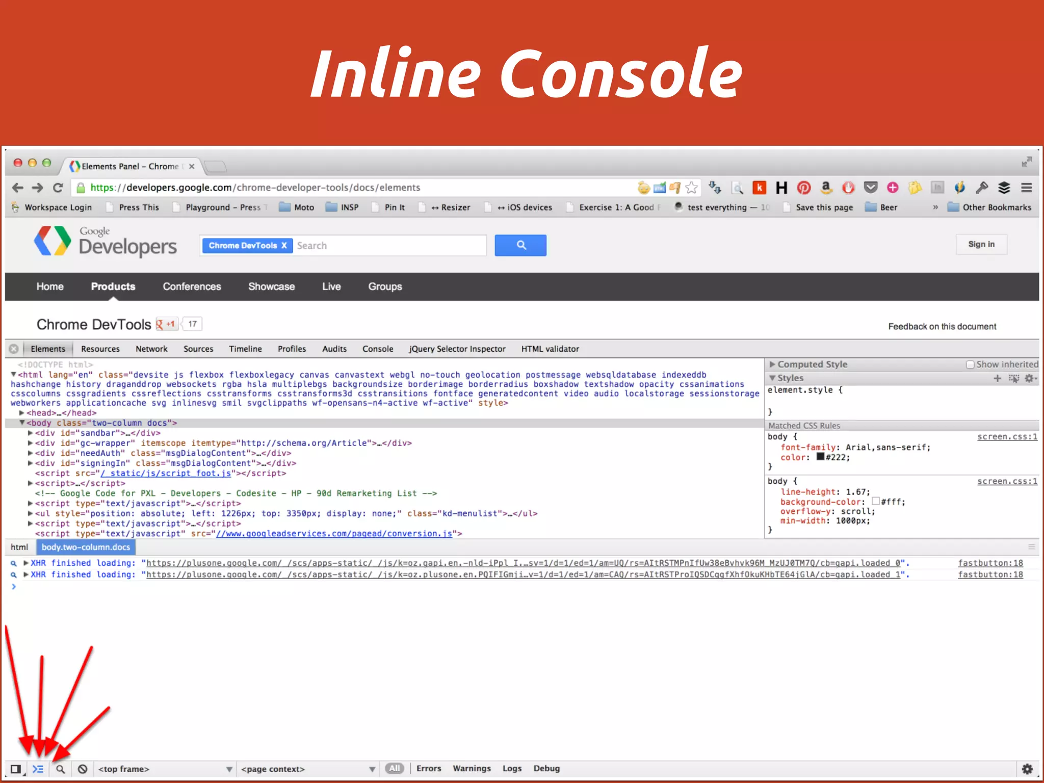 Inline Console
 