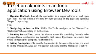 debugging techniques in ionic and angular | PPTX