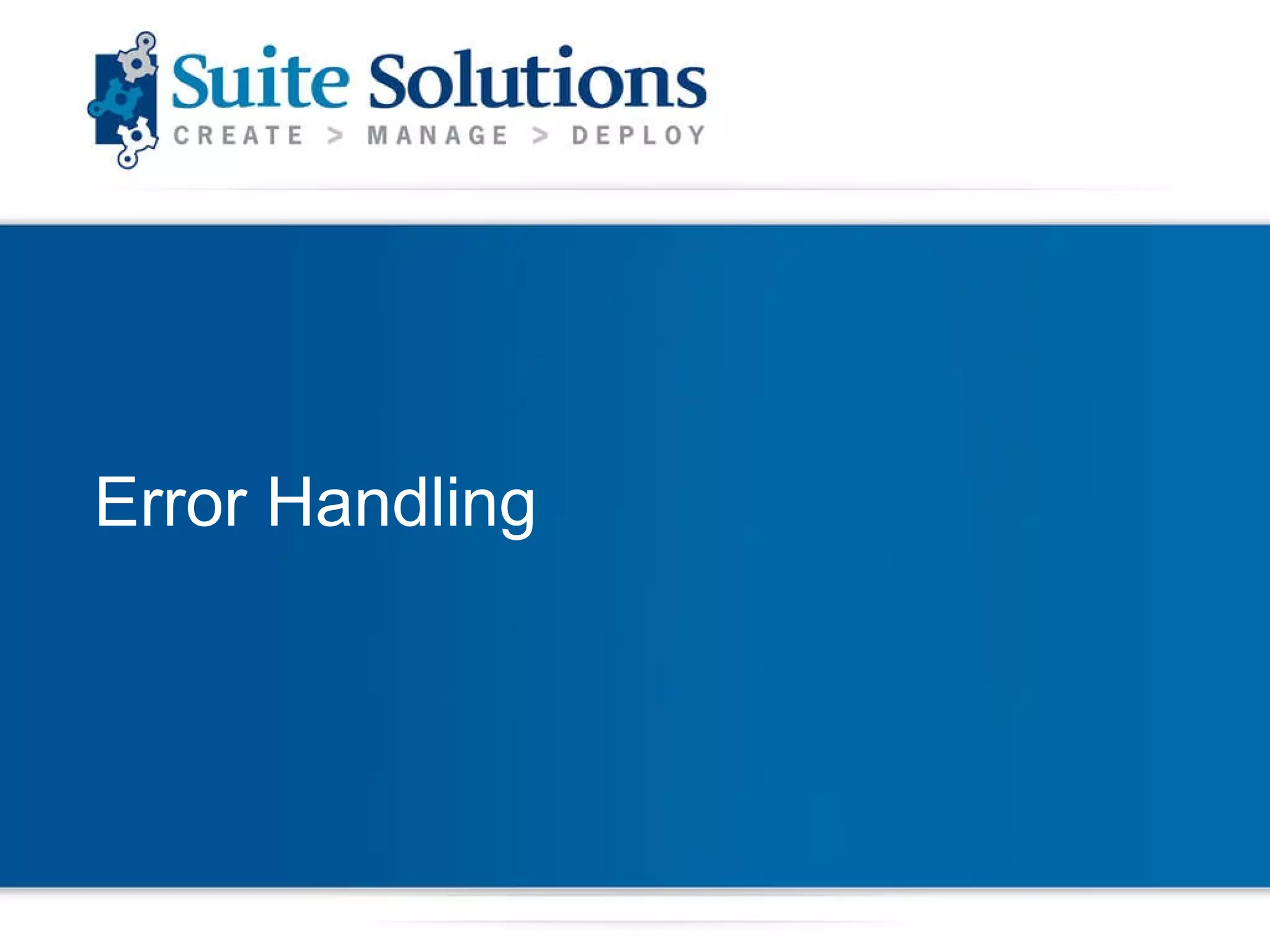 Error Handling 