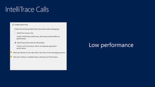 IntelliTrace Calls 
Low performance 
 