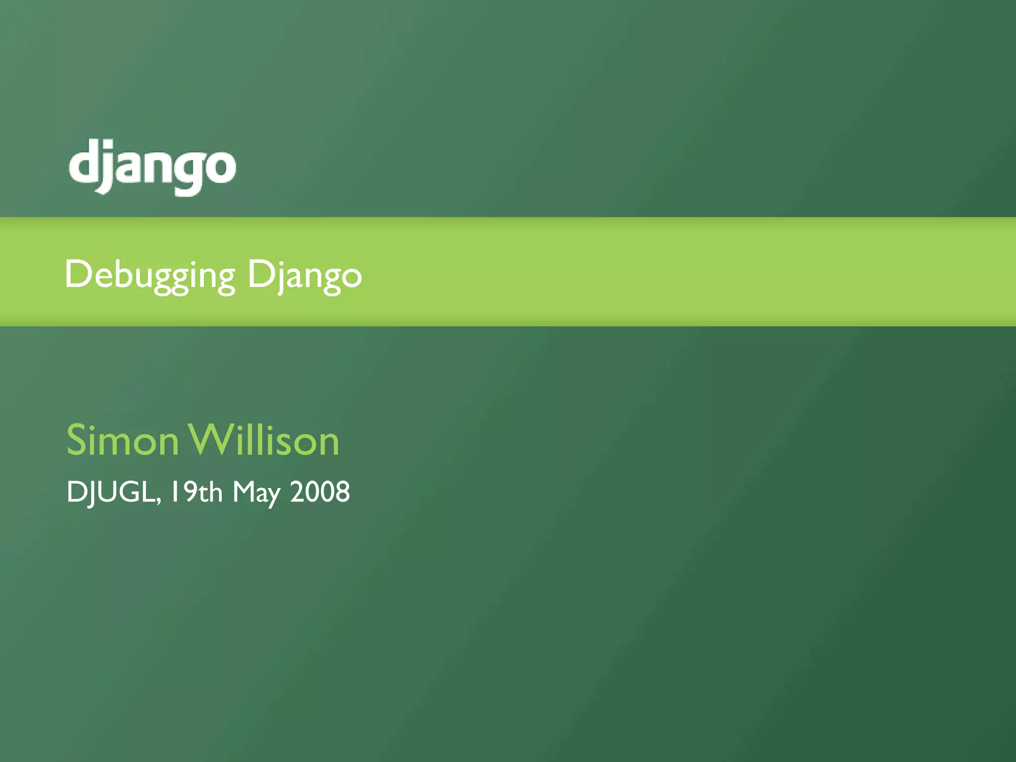 Debugging Django