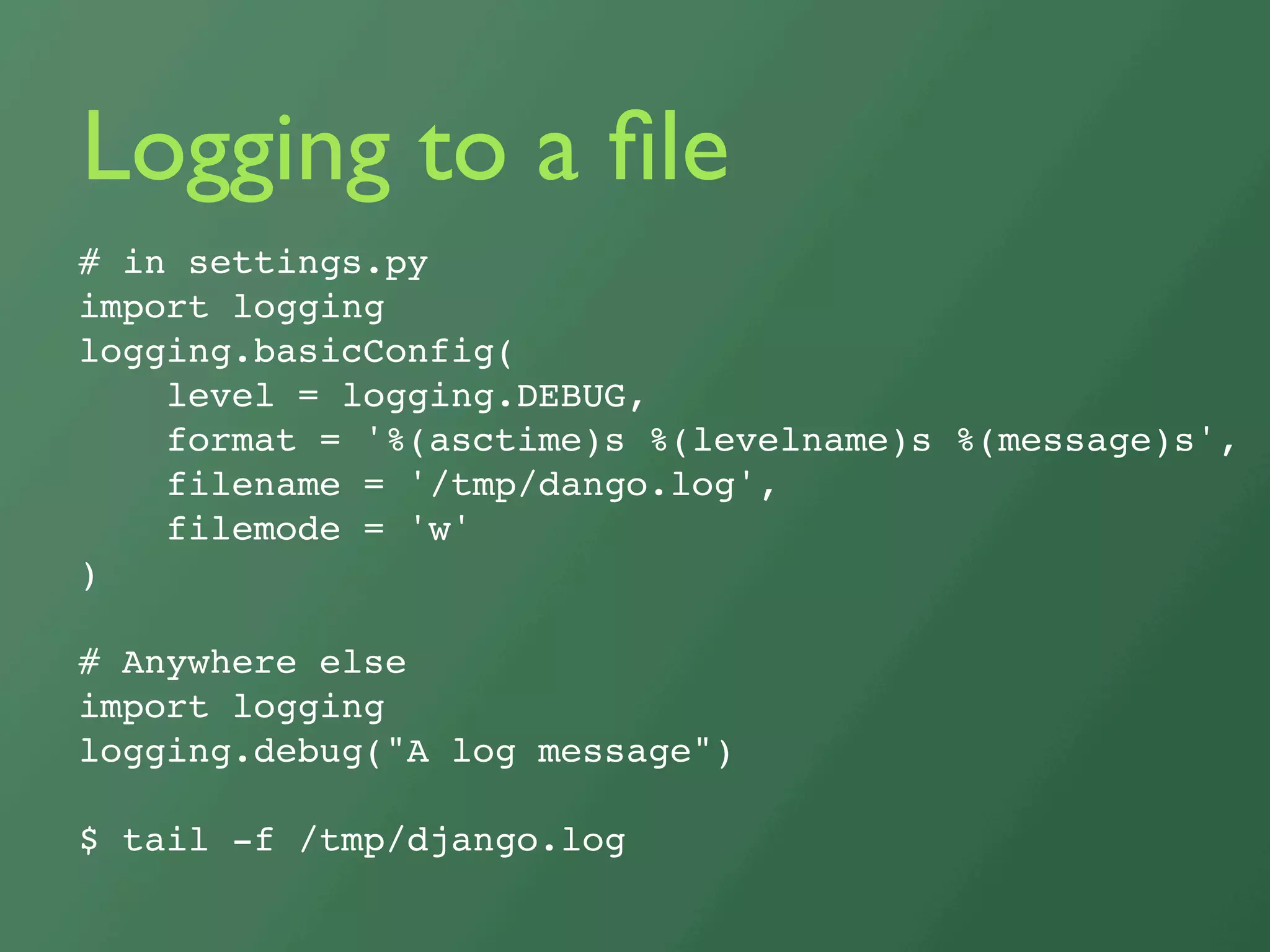 Debugging Django