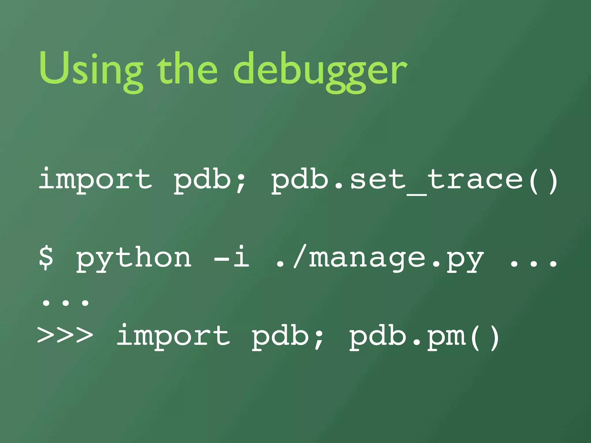 Debugging Django