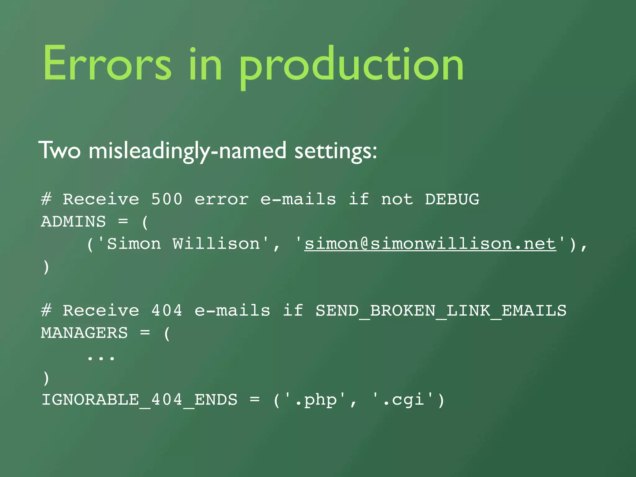 Debugging Django