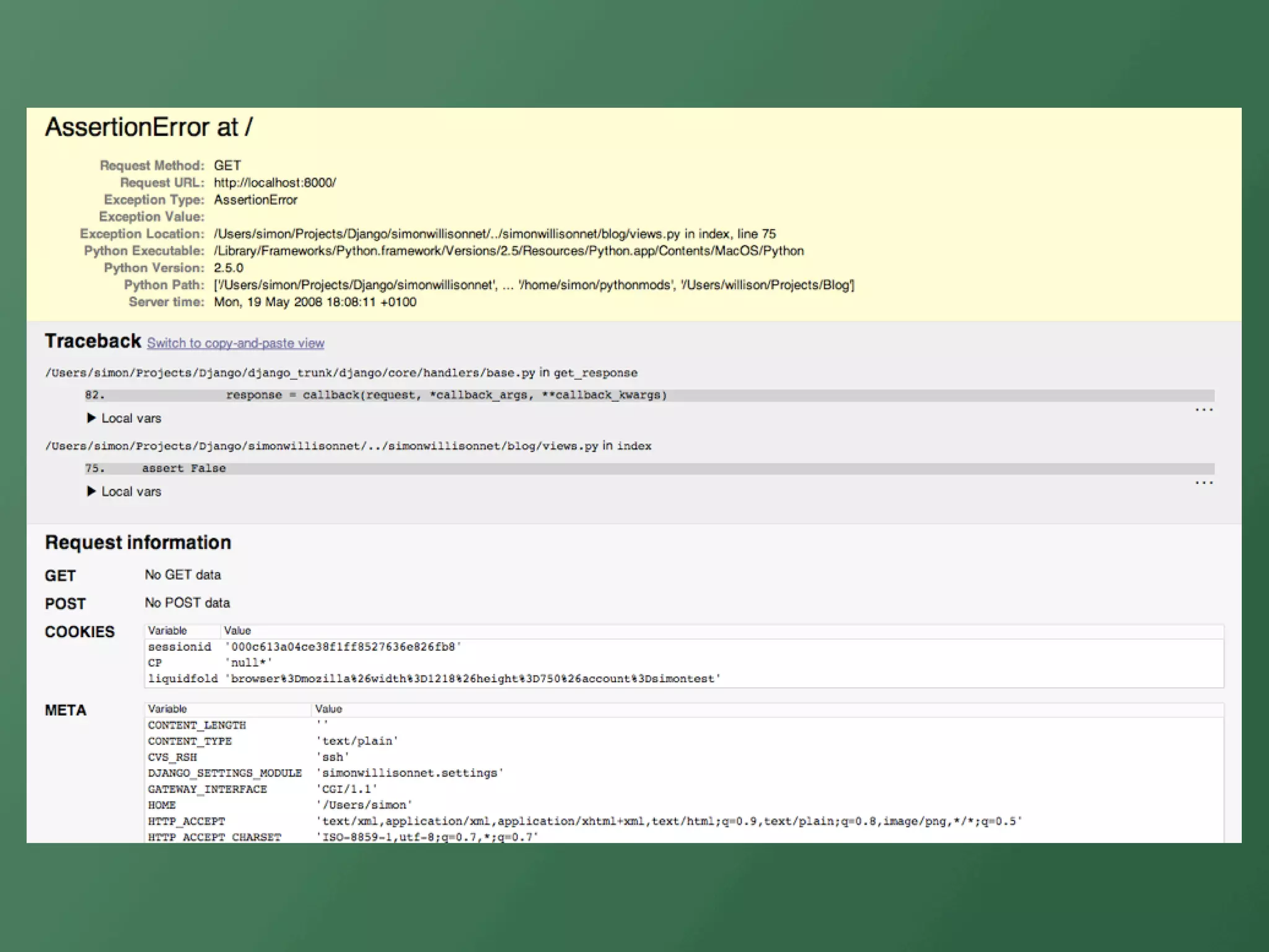 Debugging Django