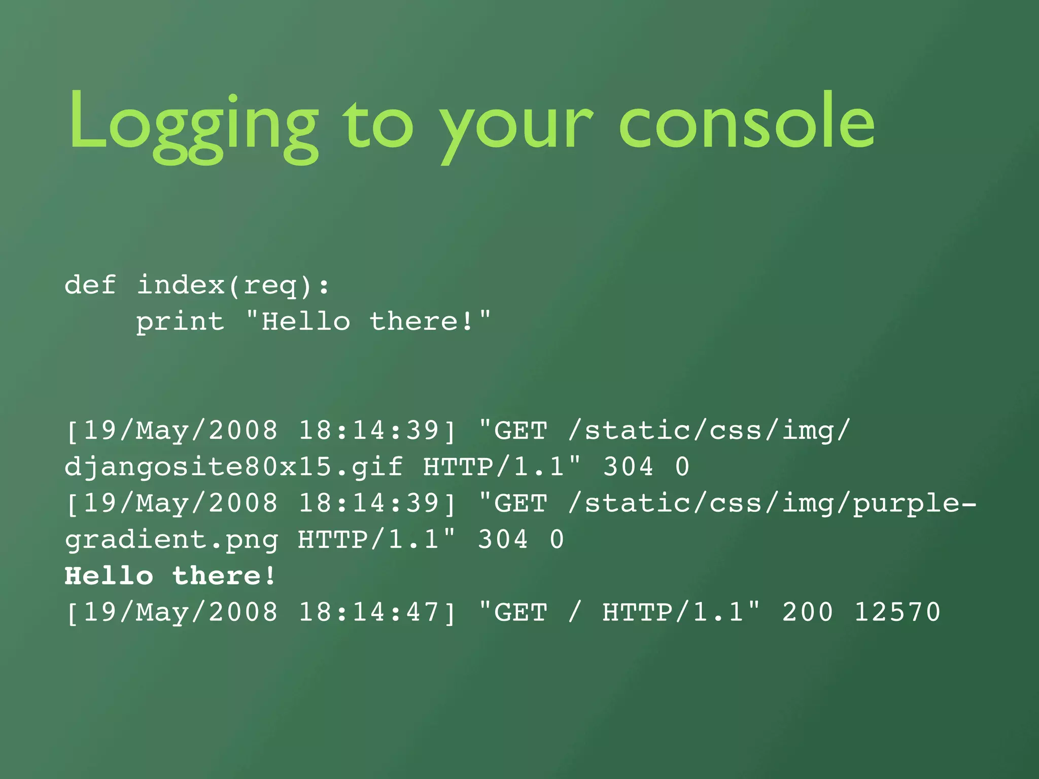 Debugging Django