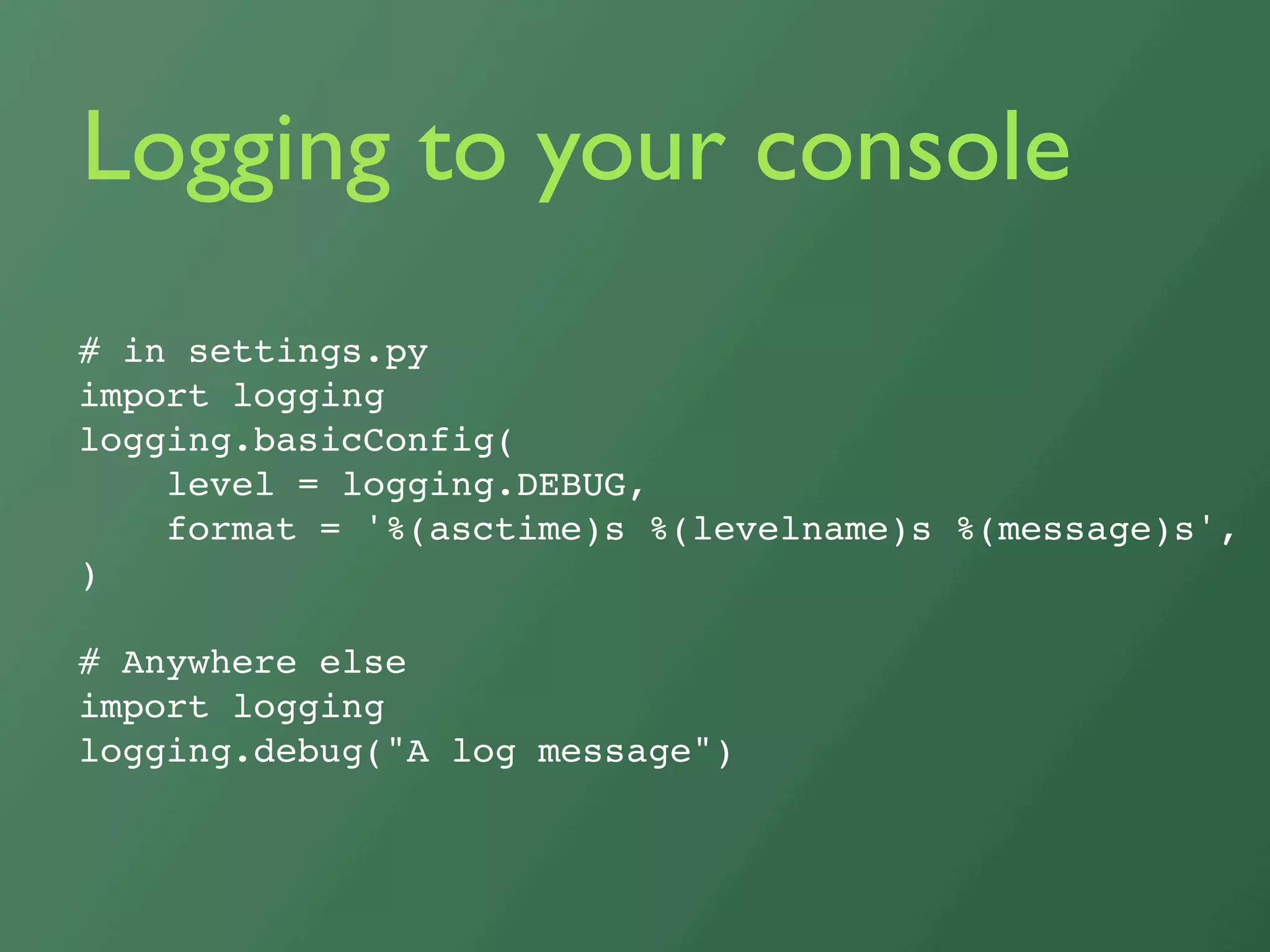 Debugging Django