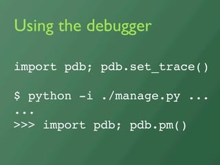 Debugging Django