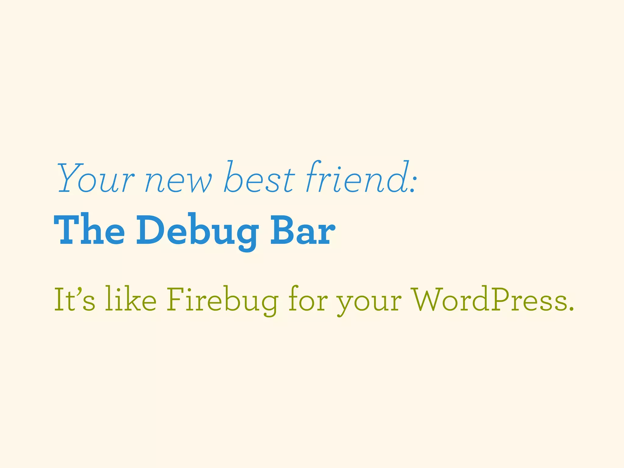 Your new best friend:
The Debug Bar
It’s like Firebug for your WordPress.
 