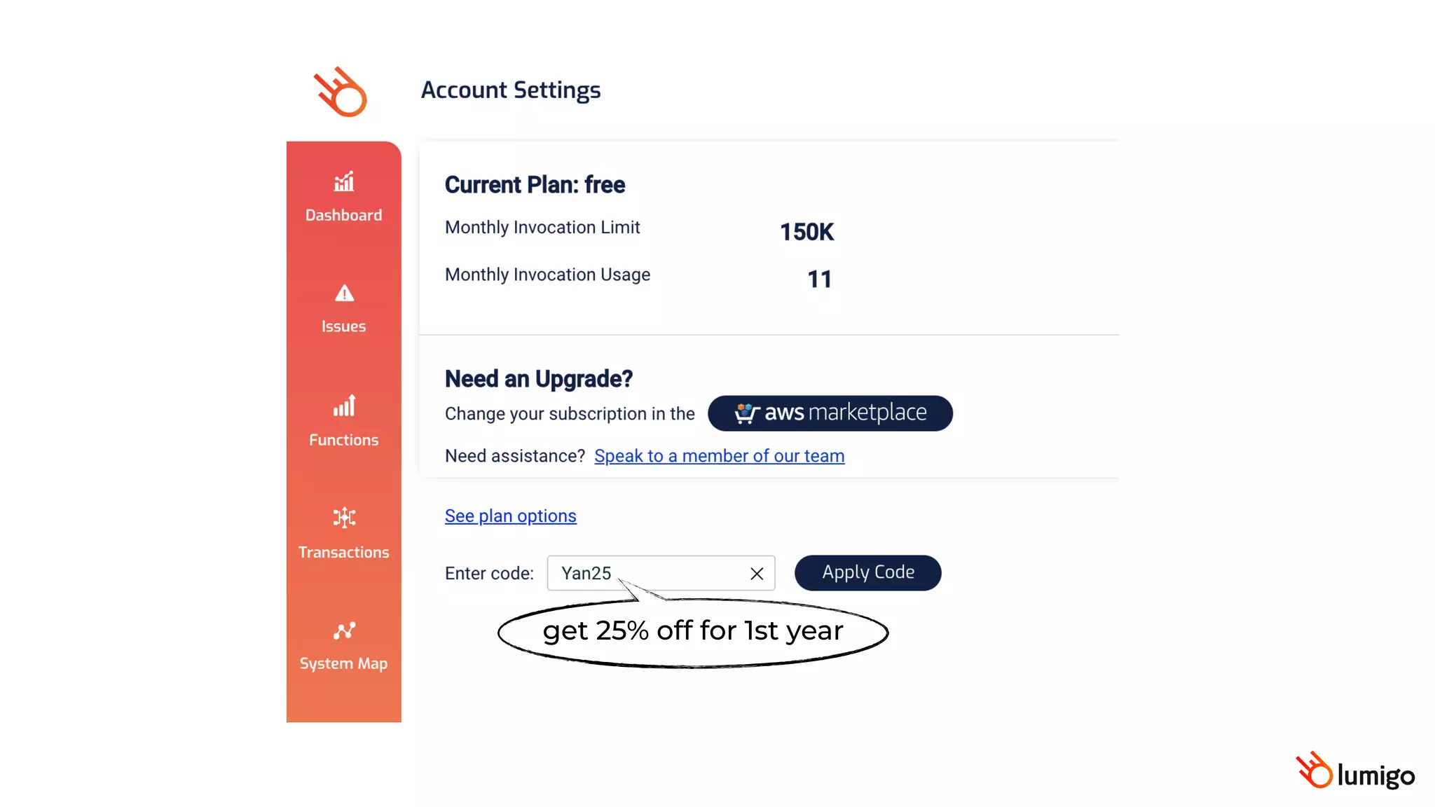 get 25% off for 1st year
 