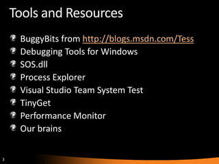 Debugging performance issues, memory issues and crashes in .net ...