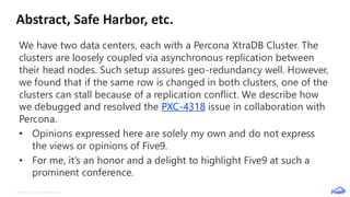 Sasha Vaniachine - Debugging Percona XtraDB Cluster Stall | PDF