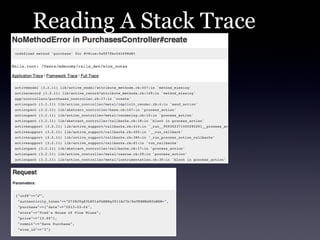 Reading A Stack Trace
 