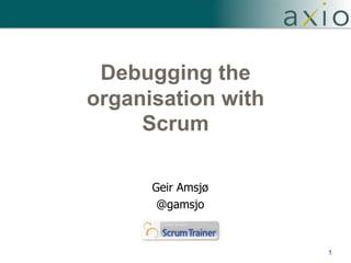Debugging the
organisation with
Scrum
1
Geir Amsjø
@gamsjo
 