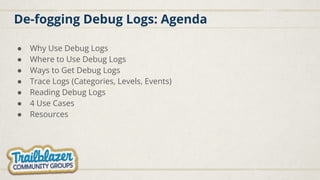 Buckeye Dreamin' 2023: De-fogging Debug Logs | PDF