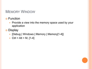 Debug windows in visual studio | PPTX
