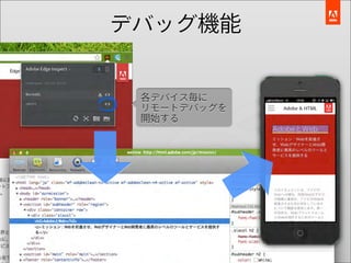 デバッグ機能


 各デバイス毎に
 リモートデバッグを
 開始する
 