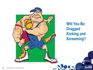 #AribaLIVE
© 2013 Ariba, Inc. All rights reserved.17
Will You Be
Dragged
Kicking and
Screaming?
 