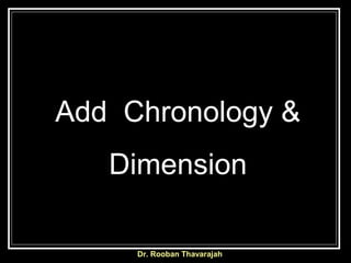 Add Chronology &
Dimension
Dr. Rooban Thavarajah
