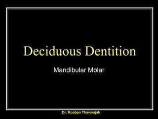 Deciduous Dentition
Mandibular Molar

Dr. Rooban Thavarajah

 