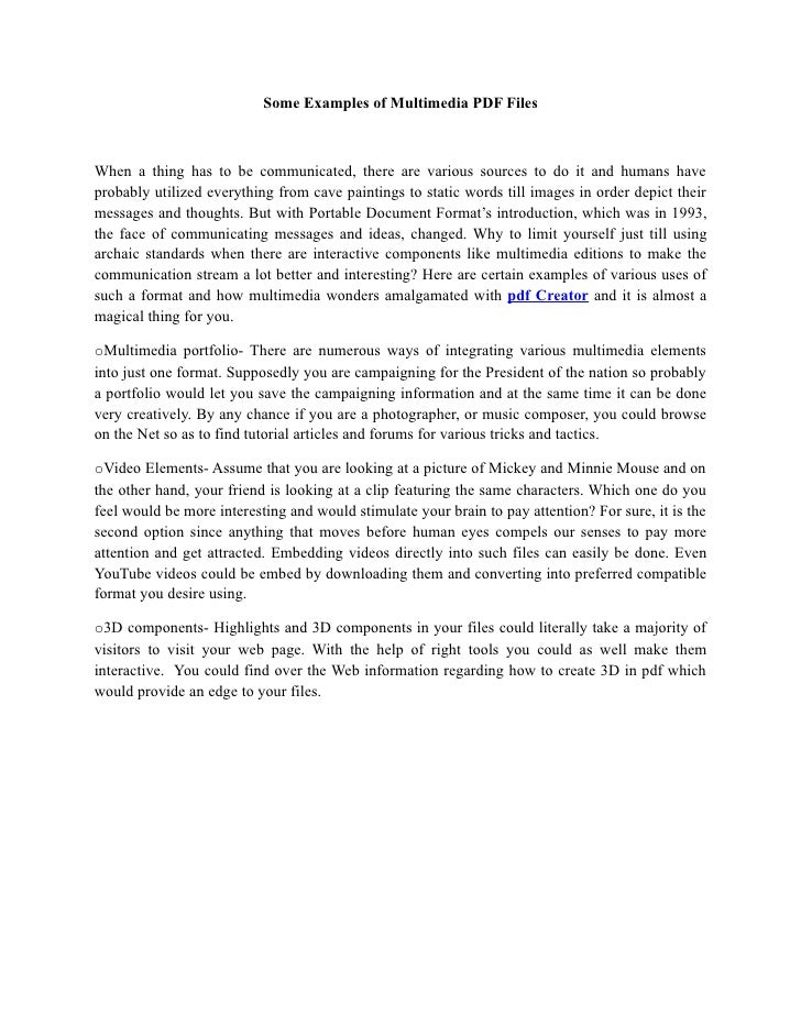 some examples of multimedia